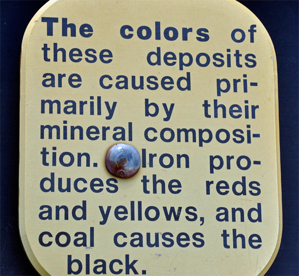 sign about colors in the rocks